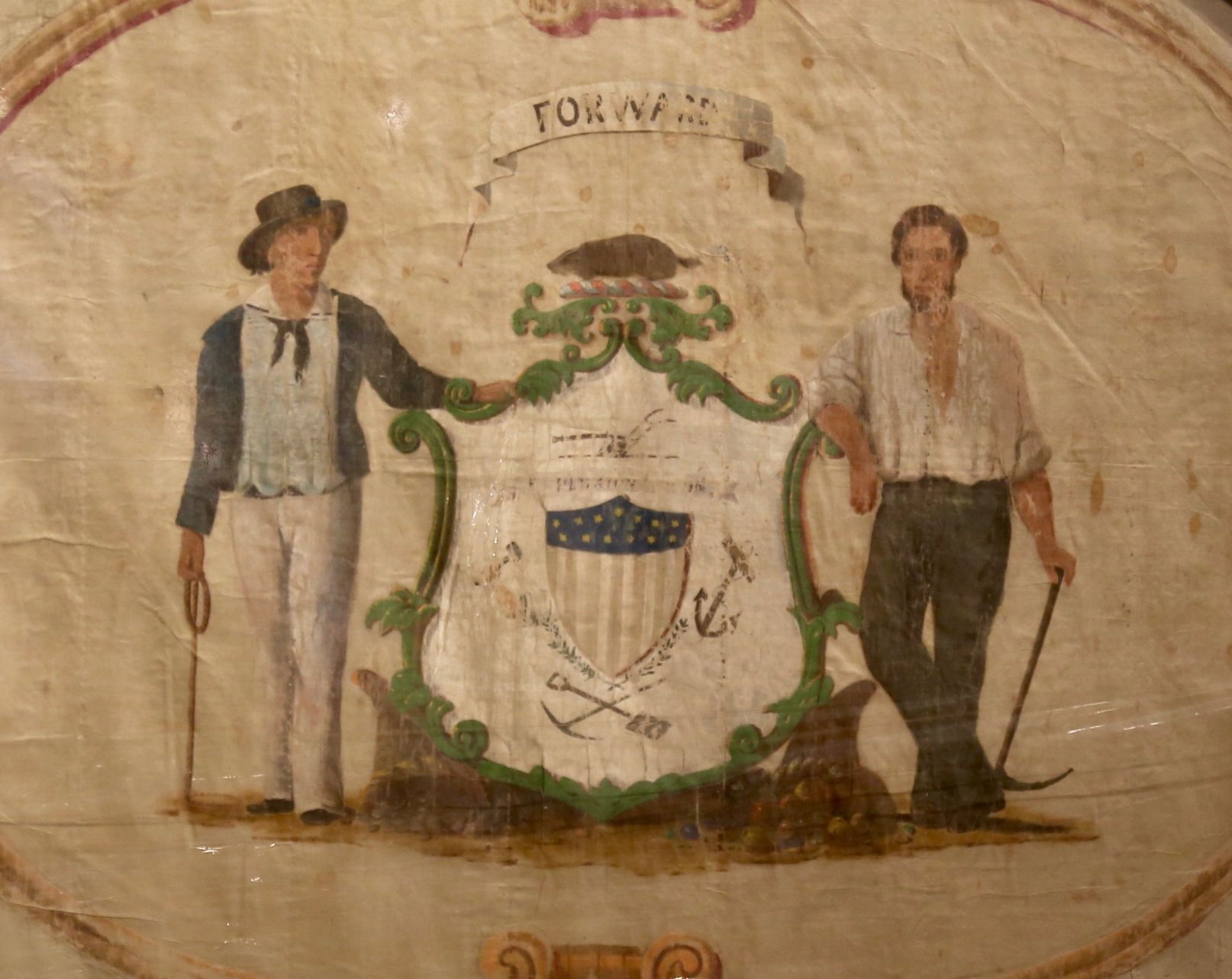 State seal side of La Crosse Guard flag